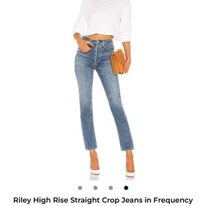 Agolde Riley High Rise Straight Crop Jeans in Frequency Blue